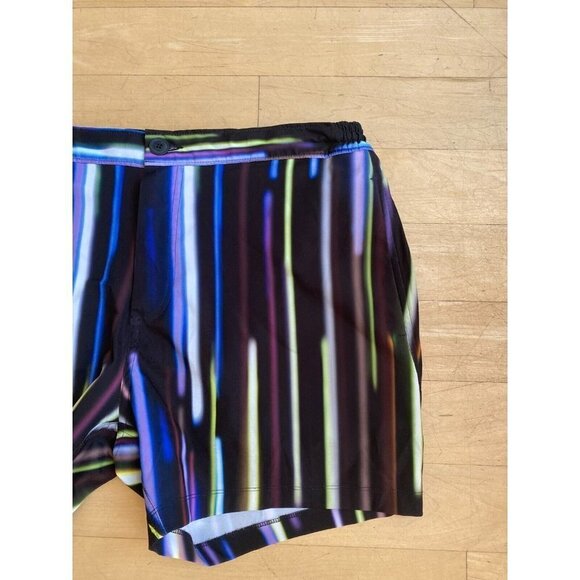 BNWOT Good Man Brand "Flashing Lights" print seim trunk men's sz XLarge striped - Picture 3 of 7